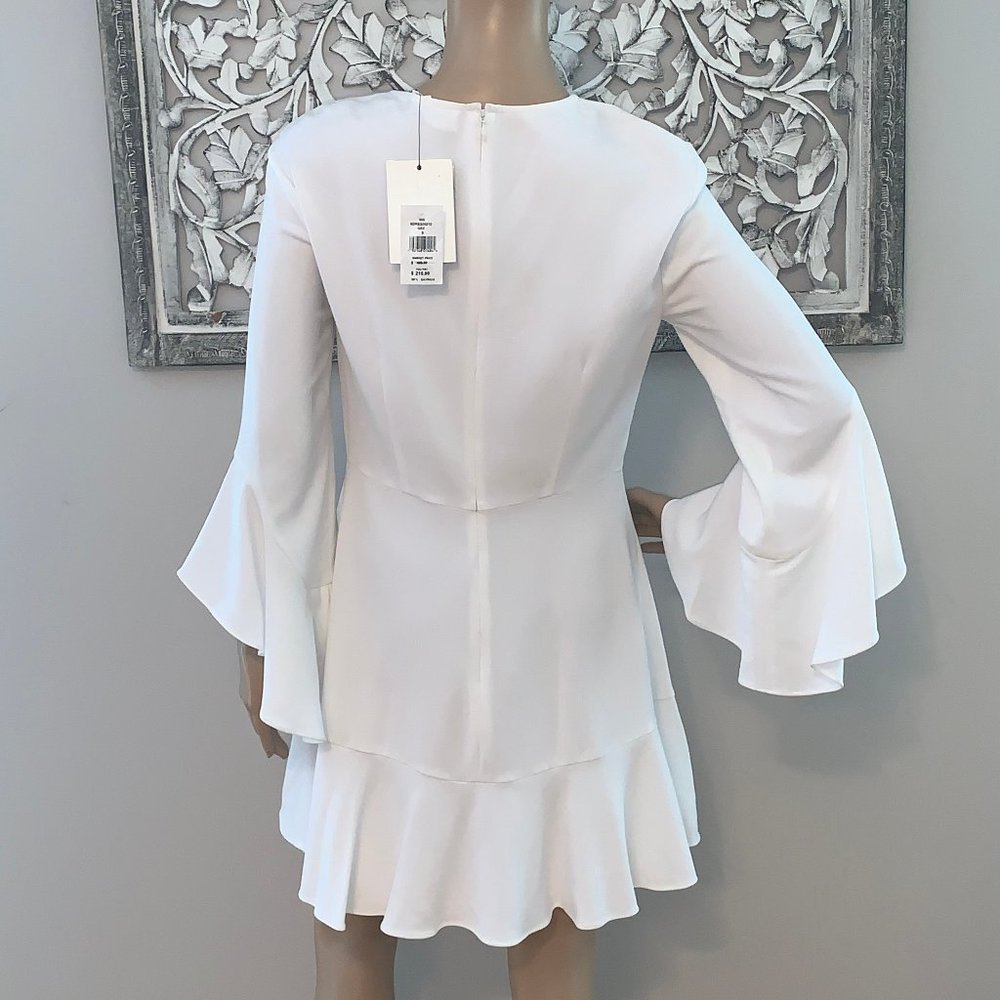 NWT STUNNING A.L.C White Boho Dress w/Bell Sleeves - Picture 3 of 6